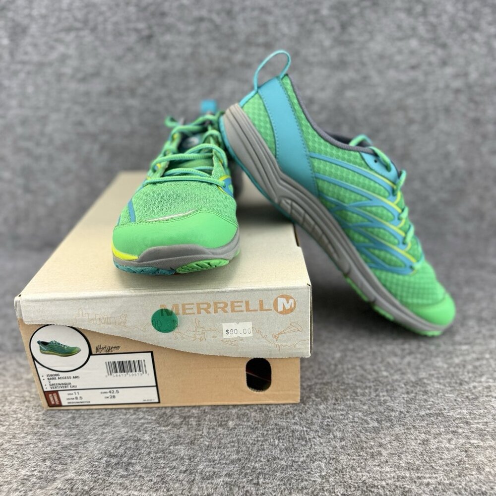 ✅Women’s 11 Merrell Bare Access Arc 2 Green/Aqua Barefoot Running Shoes J58086 - Picture 2 of 12
